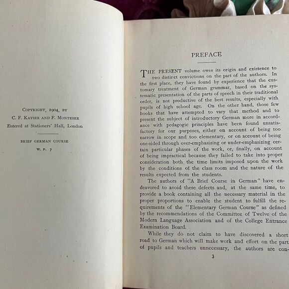 1904 Antique Book: A Brief German Course by Kayser and Monteser - Picture 4 of 12